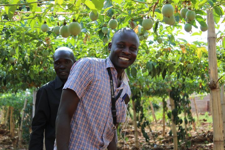 Nakasero Zone Chairman + Musisi (Bugadde SACCO Biz Dev Manager) with passion fruit