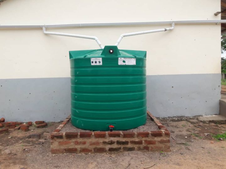 Chisuma Primary school rain water harvesting tank connected with roof gutters