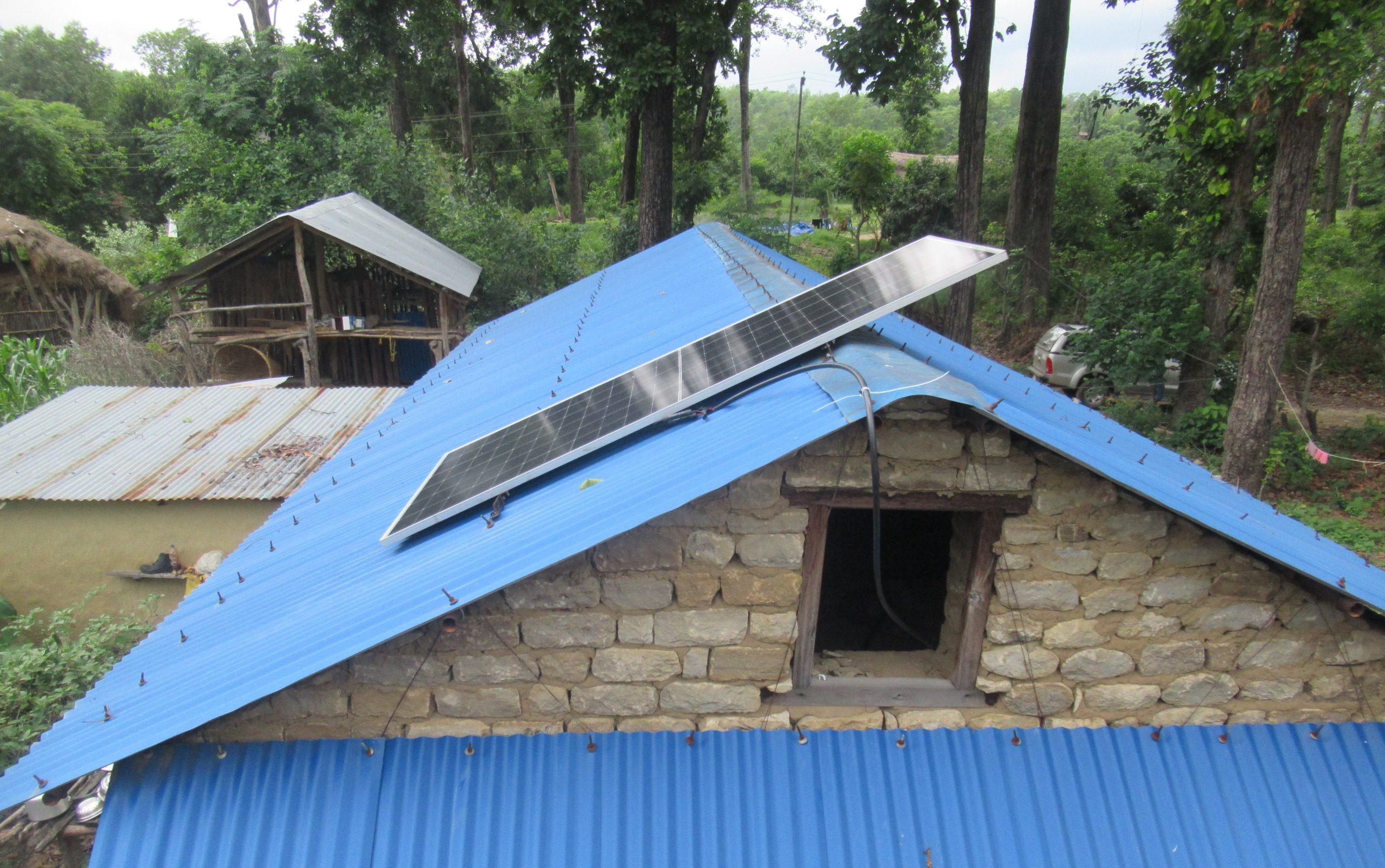 Solar arrays component of solar powered backup systems for homestay in Magar Village, Photo by Tilak Ram Chaudhary, WWF Nepal Solar arrays component of solar powered backup systems for homestay in Magar Village, Photo by Tilak Ram Chaudhary, WWF Nepal